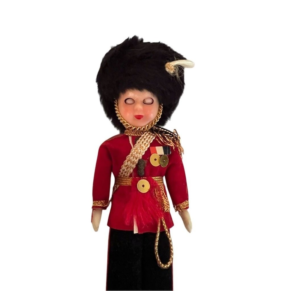 Vintage Empire Made British Royal Guard Soldier Doll 8" Sleepy Eyes